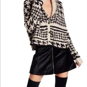 Free People Velvet Zip Mini Skirt